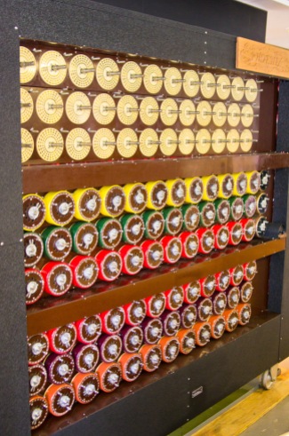 Turing's Bombe computer, rebuilt at Bletchley Park